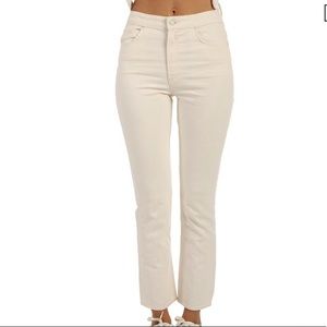 Mother jeans, the Dazzler shift in white.